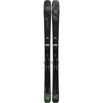 Used Armada Declivity 92 Ti skis with black base, green marbled pattern, and Strive 11 bindings