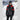 Front view of men's regular fit ski jacket featuring camo chest pattern and red accents