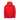 Back view of red Stoeckli hooded ski jacket with segmented quilting