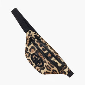Goldbergh Mason leopard print quilted softshell fanny pack with GF logo