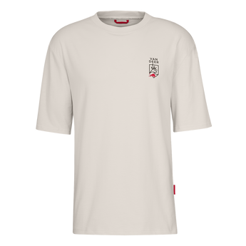 Van Deer Essential T-Shirt front view with deer logo and red bull graphic