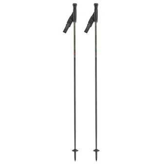 Van Deer Piste Carbon ski poles with olive green shaft and black ergonomic grips