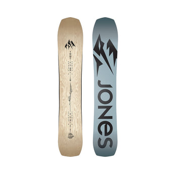 Jones Flagship Men's Directional Snowboard with Wood-Grain Base and Mountain Graphics
