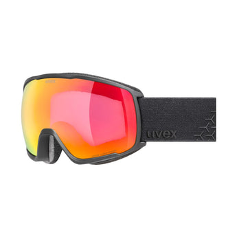 Uvex Victorious CV ski goggle matte black frame with yellow-green to red-pink gradient lens