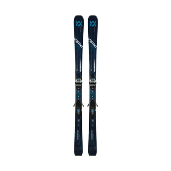 Völkl Peregrine 82 Lowride used skis upright side by side with silver accents