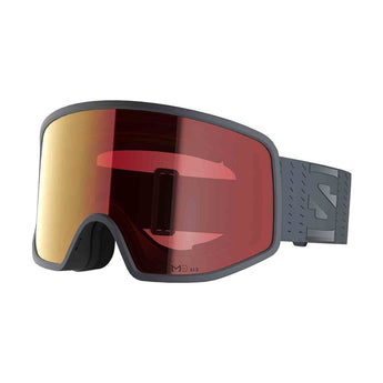 Front view of unisex SALOMON SENTRY PRO ski goggles featuring dark gray frame and gradient lens