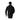Back view of black Arcteryx Atom Hoody with vertical brand lettering on hood