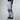Side view of light gray The North Face Lenado ski pants with color-blocked dark gray panels