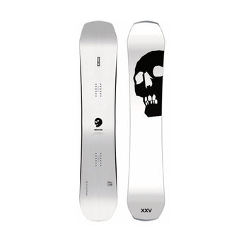 Capita Black Snowboard of Death white base with skull graphic and mounting holes