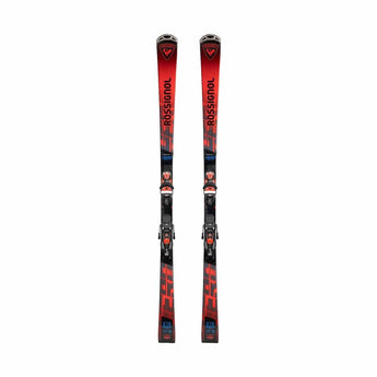 ROSSIGNOL Hero Elite LT TI K NX 12 alpine skis red black gradient with orange bindings