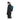 Teal Mammut Nirvana 28L backpack worn by skier in black ski outfit side profile