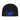 Black Mammut beanie featuring blue embroidered mammoth logo in circle