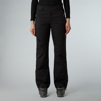 Black The North Face Lenado Pant W women's ski pants front view with side zip pockets