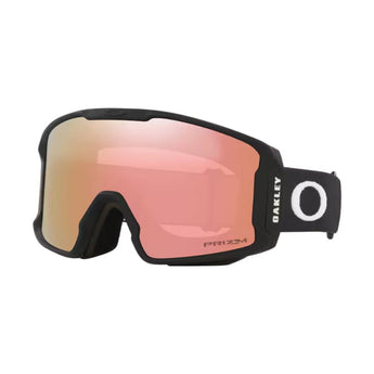 Oakley Line Miner M ski goggle with black frame and PRIZM pink-orange gradient lens