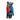 Red Mammut Nirvana 28L backpack with skis strapped to back on skier in profile