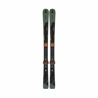 Atomic Redster Q7.8 used skis with green graphics and orange bindings