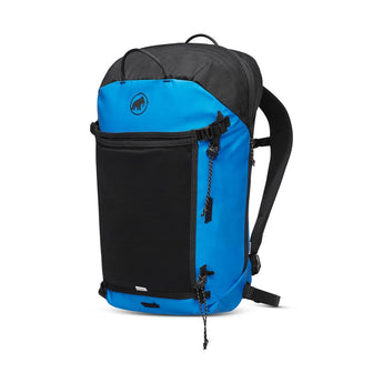 Blue black Mammut Alto 18 rear view with drawstring toggles and handle