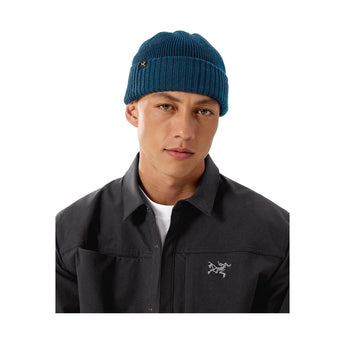 Teal Arcteryx Mallow Toque front view with matching chest logo shirt