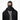 Front view of person wearing black Barts active full-face storm hood over jacket