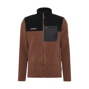 Mammut Innominata ML Men's Fleece Jacket Brown Black Front Zipper Detail