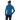 Back view of blue Mammut Taiss ML men's midlayer jacket with high collar and branding