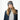 Dark gray textured Barts headband with twisted design worn by woman