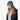 Woman wearing dark gray knitted Barts headband with twisted front