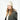 Side view of cream ribbed knit beanie with slouchy fit