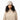 Woman modeling beige ribbed knit beanie with sequin accents