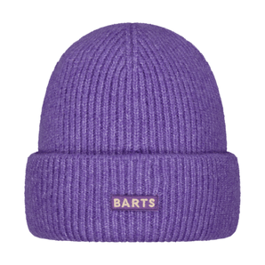 Barts Ardelve purple ribbed knit beanie with woven logo label