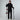 The North Face Descendit Jkt M black men's hooded ski jacket with model holding skis