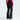 The North Face Lenado Pant W black women's ski pants back view flared legs with side vents and red top