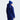Royal blue insulated women's ski jacket side-back view ribbed cuffs water-resistant