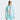 Light blue gray white color-block women's ski jacket front view beanie match