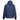 Navy blue Dot Out Nova puffer jacket back view with quilted stitching and embossed hood logo