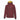 Maroon hooded jacket with bright yellow interior lining and white stripes