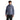 Blue-gray Arcteryx Atom Hoody M full-front view with high collar and elastic cuffs