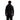 Back view of black Arcteryx fleece hoodie showing smooth panel design