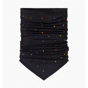 Goldbergh Macaron Neckwarmer black with multicolored rhinestones and ribbed texture