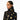 Gold metallic star print neckwarmer worn high on neck with matching jacket