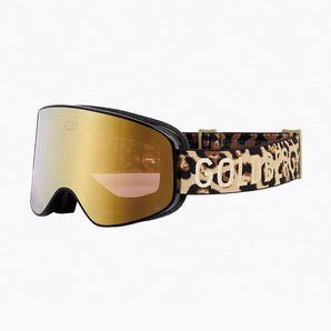 Goldbergh Aero Google ski goggles black frame rose gradient lens leopard strap