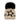 Beige knit hat with black glitter star and pom-pom