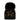 Black knitted beanie with gold sequin star and pom-pom