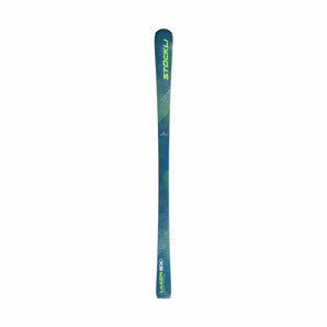 Stöckli Laser SX carving ski dark teal with lime green diagonal stripes