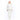 Full body look at white puffer jacket and flared ski pants