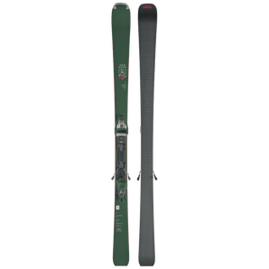 Van Deer H-Power 78 alpine skis with green bindings and forest green topsheet