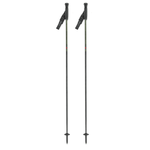 Van Deer Piste Carbon ski poles with olive green shaft and black ergonomic grips