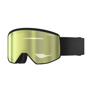 Atomic Four Pro M HD PHOTO ski goggle with black frame and reflective gold-yellow lens